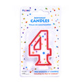 3" 1Pk Birthday Candle -Red Border Numerical "4"