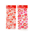 20Pcs Valentine Cello Bags With Silver Metallic Ties 5" X 11.5", 2 Designs