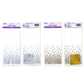20Ct Birthday Silver-Gold Dots Cello Bags With Twist Ties, 2 Designs Assorted