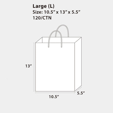 4Pk Large Printed White Kraft Bag