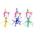 6Pcs Blowouts With Unicorn Icon And Fancy Fringe, 3 Colors Assorted