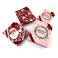 4Pc Christmas Pink Merry/Retro Santa Nested Boxes W/ Separate Lids W/ Hot Stamp/Glitter And Bow