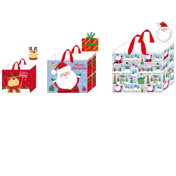 3Pk Hm/Hl/H Christmas Hot Stamp Bags, Santa Reindeer Holiday, 3 Designs