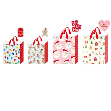 4Pk 2M/2L Christmas Hot Stamp Bags, Christmas Icons Toss, 4 Designs