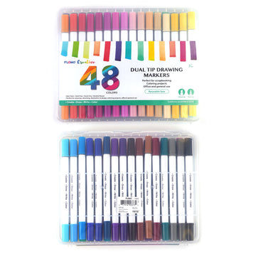 48 Pc Dual Tip Color Markers, 48 Colors