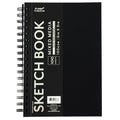100 Sheet Black Pp Sketch Book With Embossed Hot Stamping Cover Flap 6" X 9"