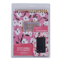 100 Sheet White Floral Sketch Book With Hot Stamping And 12Ct Sketch Pencils 8.5" X 11"