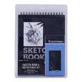 100 Sheet Black & White Geo Sketch Book With Hot Stamping And 12Ct Sketch Pencils 8.5" X 11"