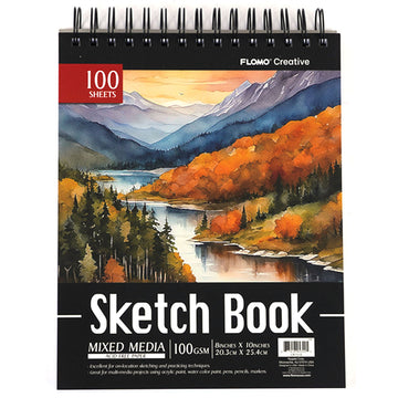 100 Sheet River Through The Mountains Sketch Book 8" X 10"