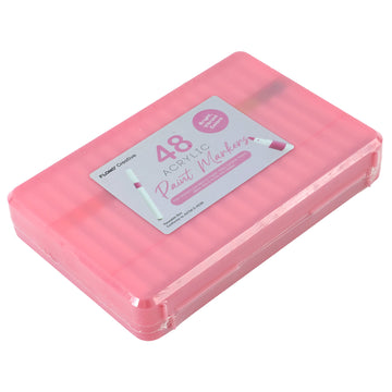 48Ct Acrylic Paint Markers In Frosted Pink Reusable Case