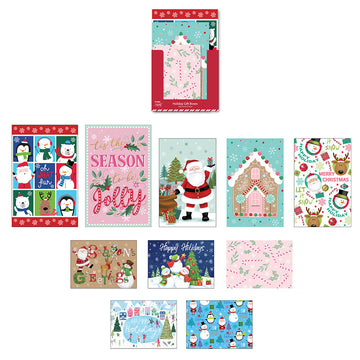 10Pack Multi-Size Christmas Foldable Gift Boxes, 5 Small /3 Medium/2 Large