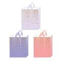 Large Hot Stamp On Matte Speckled Dots Gift Bag, 3 Colors