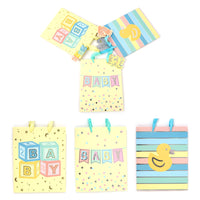 3Pk Large Baby Hot Stamp Gift Bags, Baby Block Neutral, 3 Designs