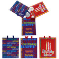 3Pk Large Birthday Gift Bags With Hot Stamp-Glitter, Typography Party, 3 Designs