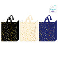 3Pk Large Hot Stamping Gift Bags, Black/Cream/Navy Confetti, 3 Designs