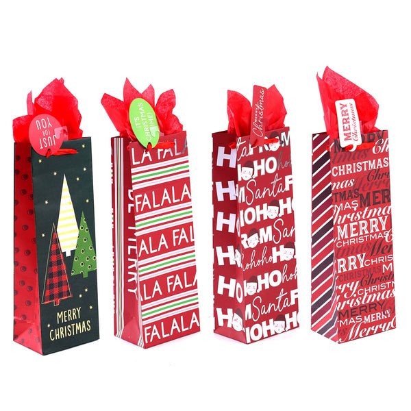 Bottle Sparkle Red Holiday Hot Stamp Bag, 4 Designs