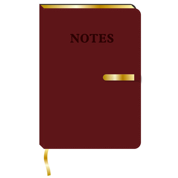 128Sht Pu Journal W/Metal Bar Magnetic Closure, Brown Notes, 8.25" X 5.6875"