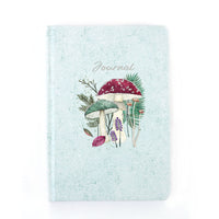 160Sht Book Bound Textured Paper Journal W/Hot Stamp, Mushroom Botanical, 7"X10"