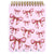 100 Sheet Diecut Top Spiral Journal, 2S Print, Pink Bow, 7"Wx9"L