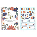 160Sht/320Pg Bookbound Journal W/Hot Stamp,2Sht Stickers, Be Still Garden, 8.5"Lx6"W