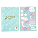 160Sht/320Pg Bookbound Journal W/Hot Stamp,2Sht Stickers, 8.5"L x 6"W