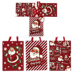3Pk Extra Large Christmas Gift Bags W/Glitter, Retro Santa Holiday, 3 Designs