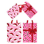 2Pk Extra Large Christmas Gift Bags W/Hot Stamp- Santa Hats & Candy Canes On Pink