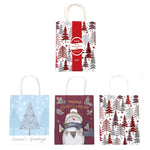 6Pk Euro Medium Hot Stamp Bundle Red Trees Christmas Kraft Bag, 3 Designs