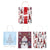 6Pk Euro Medium Hot Stamp Bundle Red Trees Christmas Kraft Bag, 3 Designs