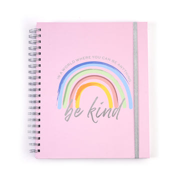 120Sht/240Pge Megaspiral Hard Cvr H/Stamp Notebk, Be Kind, 11.25"X9.25"