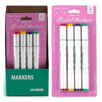 4Pk Alcohol Markers, 4 Colors, Pink Packaging