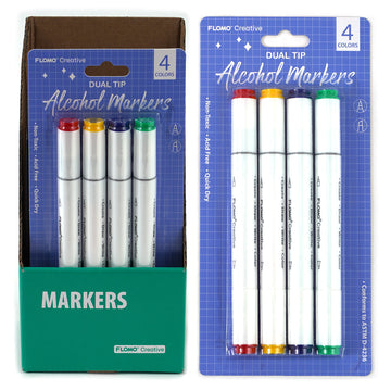 4Pk Alcohol Markers, 4 Colors, Purple Packaging