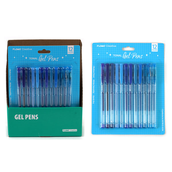 12Pk Tonal Gel Pens, Blue