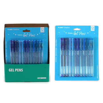 12Pk Tonal Gel Pens, Blue