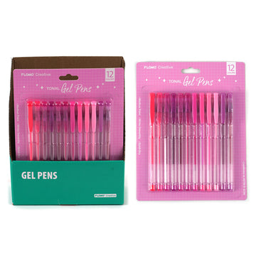 12Pk Tonal Gel Pens, Pink
