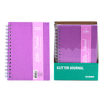 100 Sheet Glitter Hard Cover Journal, Pink, 6"X8.5"