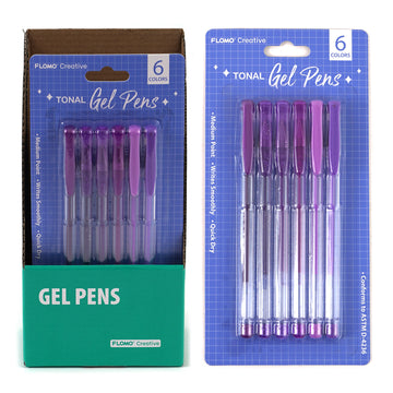 6Pk Tonal Gel Pens, Purple