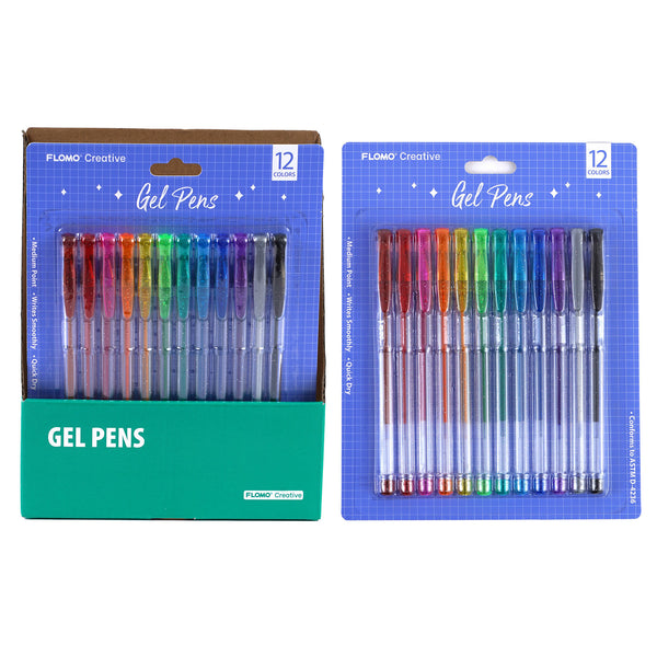 12Pk Gel Pens, 12 Colors, Purple Packaging