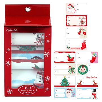 120Ct Christmas Traditional Icon V2 Gift Tags With Hot Stamping