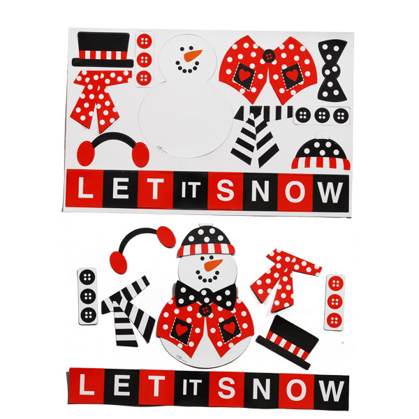 Christmas-11X17" Snowman Dress Up Magnet, Poly Bag