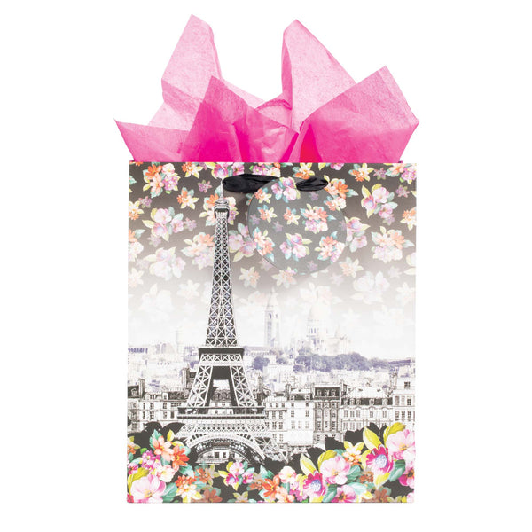Icoloris Grande (Large) Meet Me In Paris Printed On Iridescent Paper Gift Bag, 1 Design