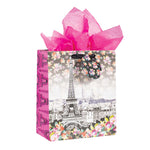 Icoloris Grande (Large) Meet Me In Paris Printed On Iridescent Paper Gift Bag, 1 Design