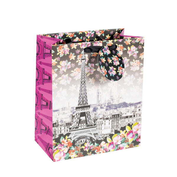 Icoloris Grande (Large) Meet Me In Paris Printed On Iridescent Paper Gift Bag, 1 Design