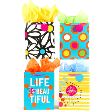 Extra Large Life Is Beautiful On Matte Gift Bag, 4 diseños