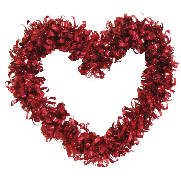 Decoración de oropel en forma de corazón de San Valentín, 10" X 11.5"