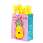 Bolsa de impresión de fiesta de cumpleaños con cactus de piña extra grande, 4 diseños
