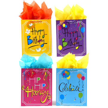 Cumpleaños-grande fiesta Hip-Hooray Bolsa impresa, 4 diseños