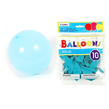 10 paquetes de globos turquesa de 12 pulgadas de color sólido