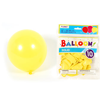 10 paquetes de globos amarillos de 12 pulgadas de color sólido