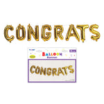 8Pcs Set "Congrats" Gold Mylar Balloon Banner, 16"